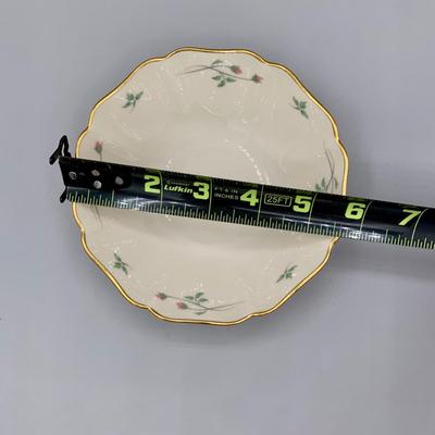 LOT 27 L: Lenox Holiday Dimension Collection Bowl, Silverplate Serving Spoon, Pfaltzgraff "Winterberry" Sweetener Holder, &...