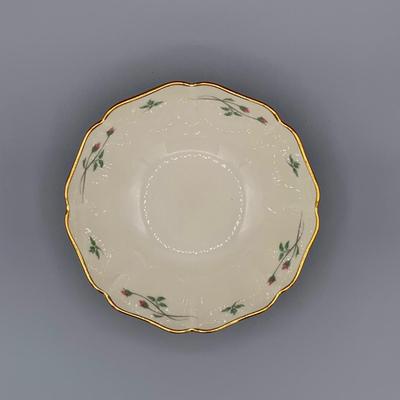 LOT 27 L: Lenox Holiday Dimension Collection Bowl, Silverplate Serving Spoon, Pfaltzgraff "Winterberry" Sweetener Holder, &...