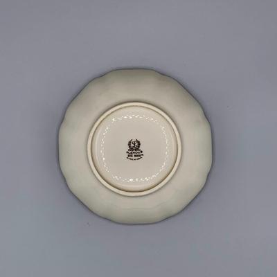 LOT 27 L: Lenox Holiday Dimension Collection Bowl, Silverplate Serving Spoon, Pfaltzgraff "Winterberry" Sweetener Holder, &...