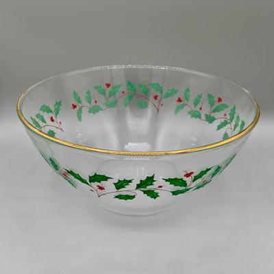 LOT 27 L: Lenox Holiday Dimension Collection Bowl, Silverplate Serving Spoon, Pfaltzgraff "Winterberry" Sweetener Holder, &...