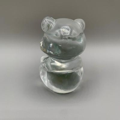 LOT 31 N: Fenton Crystal September Birthstone Bear & Viking Art Glass Cat