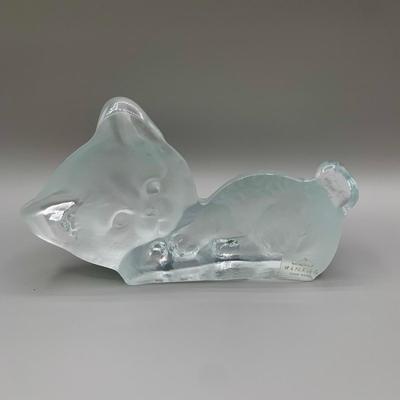 LOT 31 N: Fenton Crystal September Birthstone Bear & Viking Art Glass Cat