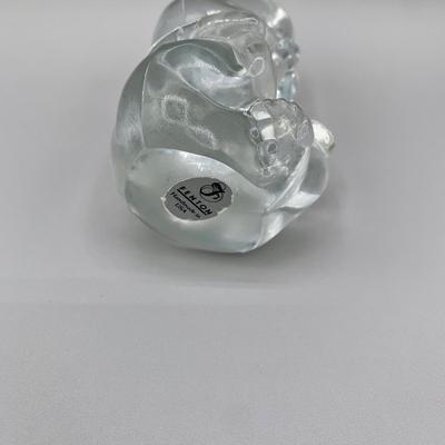 LOT 31 N: Fenton Crystal September Birthstone Bear & Viking Art Glass Cat