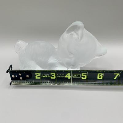 LOT 31 N: Fenton Crystal September Birthstone Bear & Viking Art Glass Cat