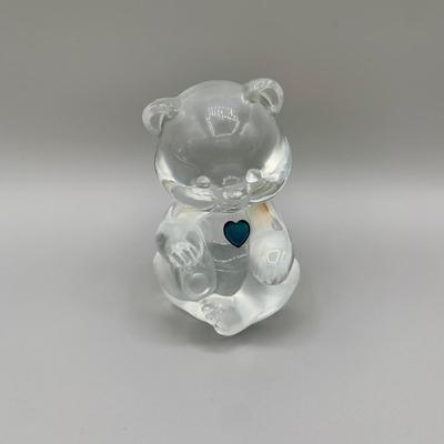 LOT 31 N: Fenton Crystal September Birthstone Bear & Viking Art Glass Cat
