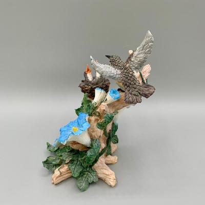 LOT 32 N: 1998 Lefton Hummingbird Figurine & Vintage Bisque Porcelain Hummingbird Figurine