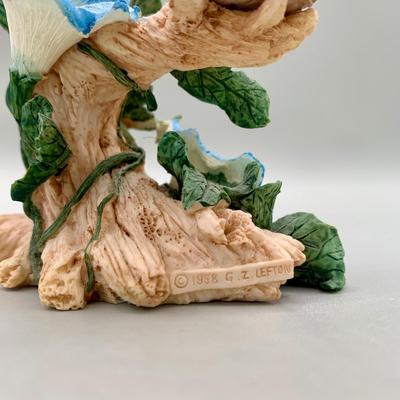 LOT 32 N: 1998 Lefton Hummingbird Figurine & Vintage Bisque Porcelain Hummingbird Figurine