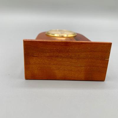 LOT 35 L: Brass Apple Bell, Schlabaugh & Sons Art Deco Miniature Desk Clock, Brass Pineapple Candle Pin, & Metal Star Decor