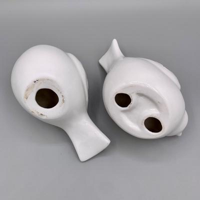 LOT 36 N: Handpainted Hummingbird Glass Vase, Kathy Seek Hummingbird Egg w/ Stand, Lenox Garden Frog, & More