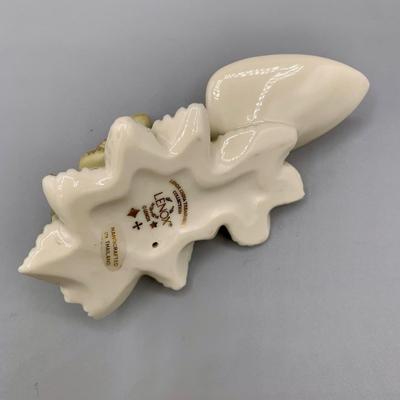 LOT 36 N: Handpainted Hummingbird Glass Vase, Kathy Seek Hummingbird Egg w/ Stand, Lenox Garden Frog, & More