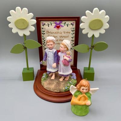 LOT 37 N: Amish Heritage Collection "Special Playmates", Signed 1982 Goebel Angel Bell, Boyds Bears Figurines, & More