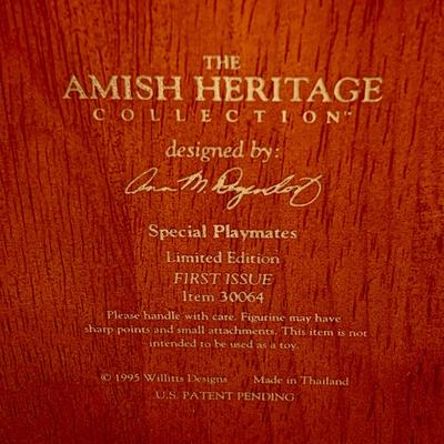 LOT 37 N: Amish Heritage Collection "Special Playmates", Signed 1982 Goebel Angel Bell, Boyds Bears Figurines, & More
