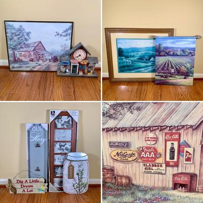 LOT 39 D: Country Style Home Wall Decor & NIP Picture Holder & Frames