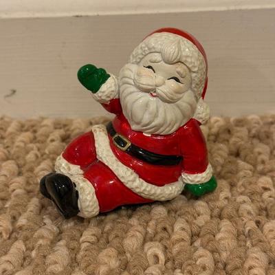 LOT 41B: Christmas Home Decor Collection - Boxed Night Light, Figurines & More w/ Painted Wood Scene, Fitz & Floyd Santa & More