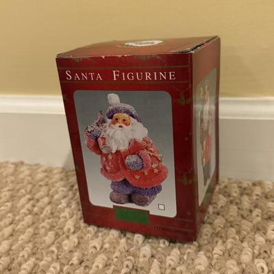 LOT 41B: Christmas Home Decor Collection - Boxed Night Light, Figurines & More w/ Painted Wood Scene, Fitz & Floyd Santa & More