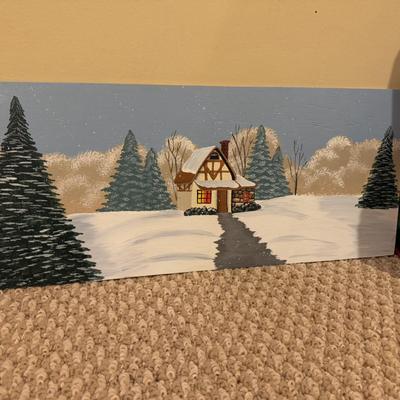 LOT 41B: Christmas Home Decor Collection - Boxed Night Light, Figurines & More w/ Painted Wood Scene, Fitz & Floyd Santa & More
