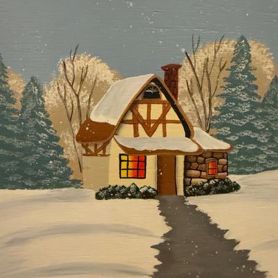 LOT 41B: Christmas Home Decor Collection - Boxed Night Light, Figurines & More w/ Painted Wood Scene, Fitz & Floyd Santa & More