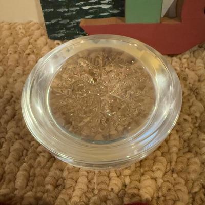 LOT 41B: Christmas Home Decor Collection - Boxed Night Light, Figurines & More w/ Painted Wood Scene, Fitz & Floyd Santa & More