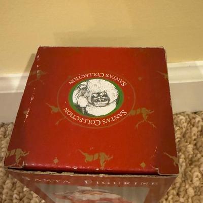 LOT 41B: Christmas Home Decor Collection - Boxed Night Light, Figurines & More w/ Painted Wood Scene, Fitz & Floyd Santa & More