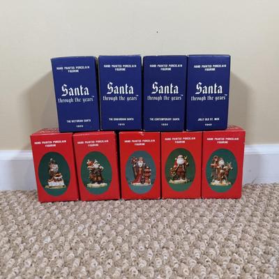 LOT 42B: Santa through the Years & Santa’s of the Nations Porcelain Figurines w/ Boxes
