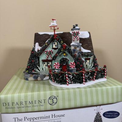 LOT 46B: Department 56 Snow Village Christmas Lane Peppermint House w/ Box