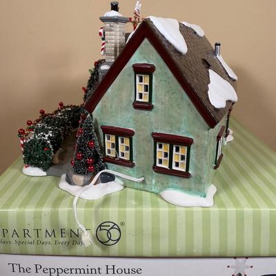 LOT 46B: Department 56 Snow Village Christmas Lane Peppermint House w/ Box