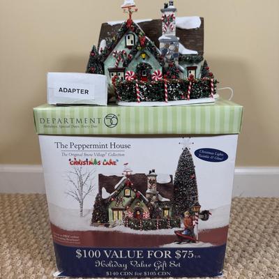 LOT 46B: Department 56 Snow Village Christmas Lane Peppermint House w/ Box