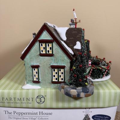 LOT 46B: Department 56 Snow Village Christmas Lane Peppermint House w/ Box