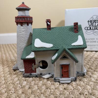 LOT 49B: Dept 56 Heritage Village Collection New England Village Series - Cape Keag Fish Cannery, Craggy Crove Lighthouse & Village...