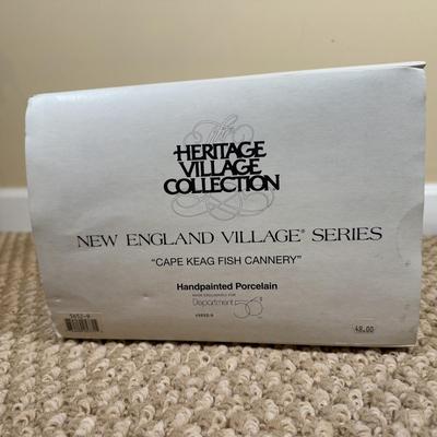 LOT 49B: Dept 56 Heritage Village Collection New England Village Series - Cape Keag Fish Cannery, Craggy Crove Lighthouse & Village...