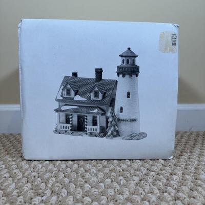 LOT 49B: Dept 56 Heritage Village Collection New England Village Series - Cape Keag Fish Cannery, Craggy Crove Lighthouse & Village...