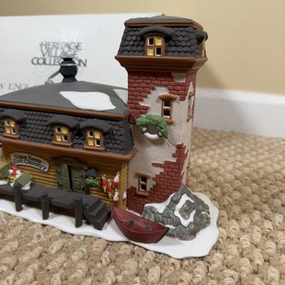 LOT 49B: Dept 56 Heritage Village Collection New England Village Series - Cape Keag Fish Cannery, Craggy Crove Lighthouse & Village...