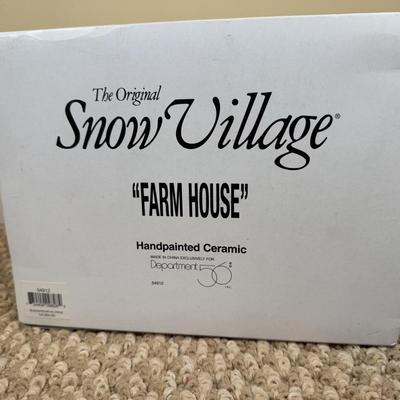 LOT 50B: Dept 56 Original Snow Village - Secret Garden Florist, Farm House, Tending the New Calves & Backwoods Outhouse