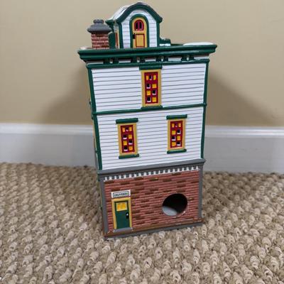 LOT 50B: Dept 56 Original Snow Village - Secret Garden Florist, Farm House, Tending the New Calves & Backwoods Outhouse