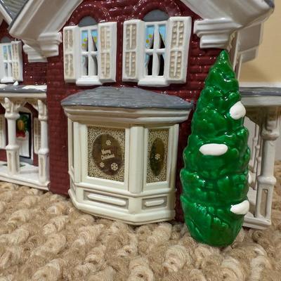 LOT 50B: Dept 56 Original Snow Village - Secret Garden Florist, Farm House, Tending the New Calves & Backwoods Outhouse