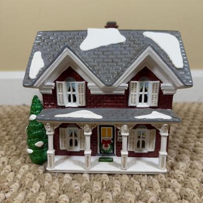 LOT 50B: Dept 56 Original Snow Village - Secret Garden Florist, Farm House, Tending the New Calves & Backwoods Outhouse