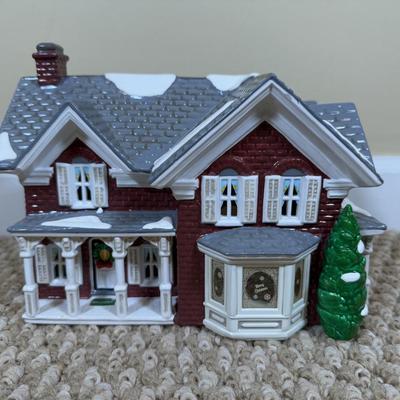 LOT 50B: Dept 56 Original Snow Village - Secret Garden Florist, Farm House, Tending the New Calves & Backwoods Outhouse
