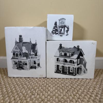 LOT 51B: Dept 56 Heritage Village Collection New England Village Series - Bobwhite Cottage, Captain's Cottage & Fresh Paint