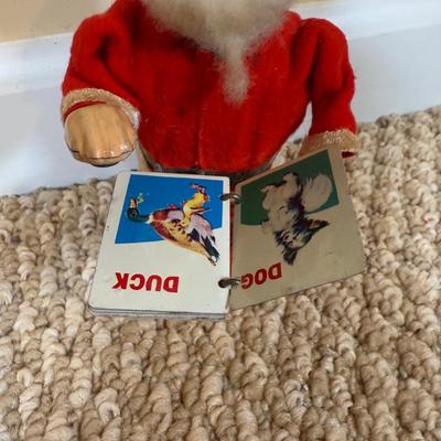 LOT 54B: Vintage 1960s Japan Tin Litho Wind Up Santa w/ Book