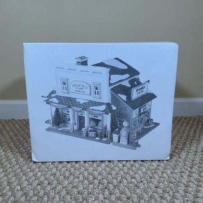 LOT 56B: Dept 56 Original Snow Village - Gracie's Dry Goods & General Store, Frost And Sons 5 & Dime, Pick-Up and Delivery