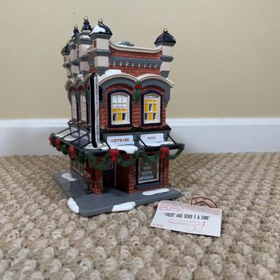 LOT 56B: Dept 56 Original Snow Village - Gracie's Dry Goods & General Store, Frost And Sons 5 & Dime, Pick-Up and Delivery