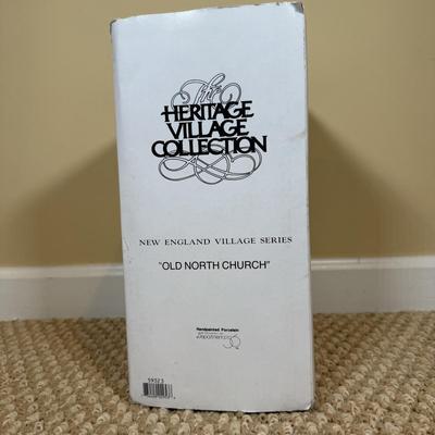 LOT 57B: Dept 56 Heritage Village Collection New England Village Series - Old North Church, Covered Bridge, New England Nativity & More