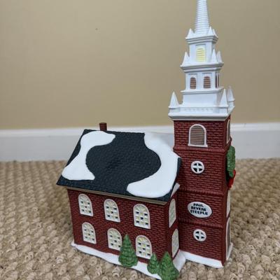 LOT 57B: Dept 56 Heritage Village Collection New England Village Series - Old North Church, Covered Bridge, New England Nativity & More