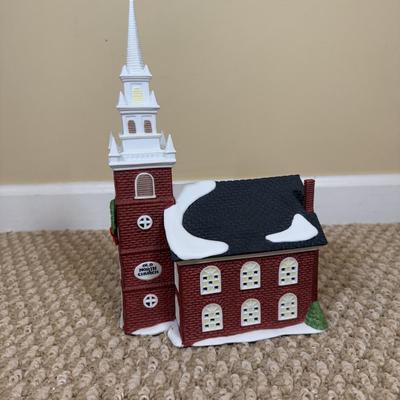 LOT 57B: Dept 56 Heritage Village Collection New England Village Series - Old North Church, Covered Bridge, New England Nativity & More