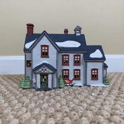 LOT 59B: Dept 56 Heritage Village Collection New England Series - PA Dutch Farmhouse, Blue Star Ice Co. and Harvesters w/ More Village...