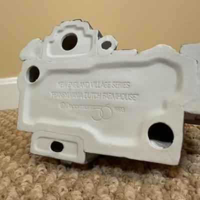 LOT 59B: Dept 56 Heritage Village Collection New England Series - PA Dutch Farmhouse, Blue Star Ice Co. and Harvesters w/ More Village...