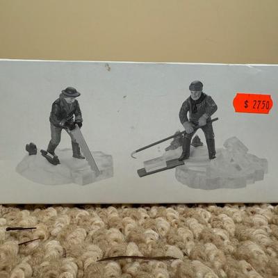 LOT 59B: Dept 56 Heritage Village Collection New England Series - PA Dutch Farmhouse, Blue Star Ice Co. and Harvesters w/ More Village...