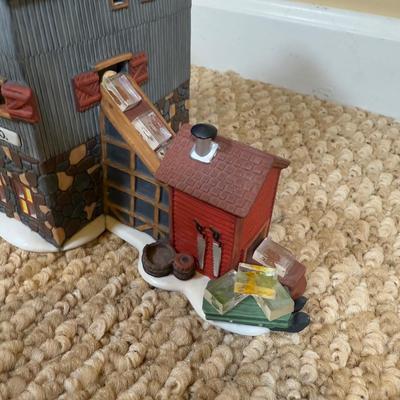 LOT 59B: Dept 56 Heritage Village Collection New England Series - PA Dutch Farmhouse, Blue Star Ice Co. and Harvesters w/ More Village...