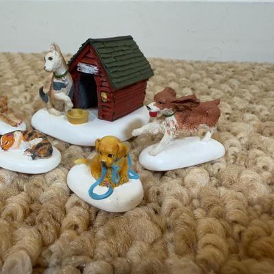 LOT 59B: Dept 56 Heritage Village Collection New England Series - PA Dutch Farmhouse, Blue Star Ice Co. and Harvesters w/ More Village...