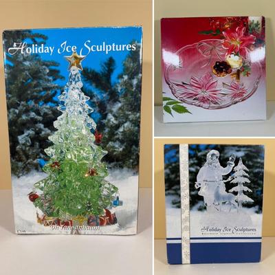 LOT 61B: Christmas Crystal - Holiday Ice Sculptures & Savoir Vivre Platter